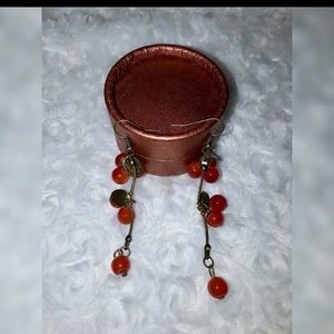 Sweet Cherry Vine Dangle Earrings